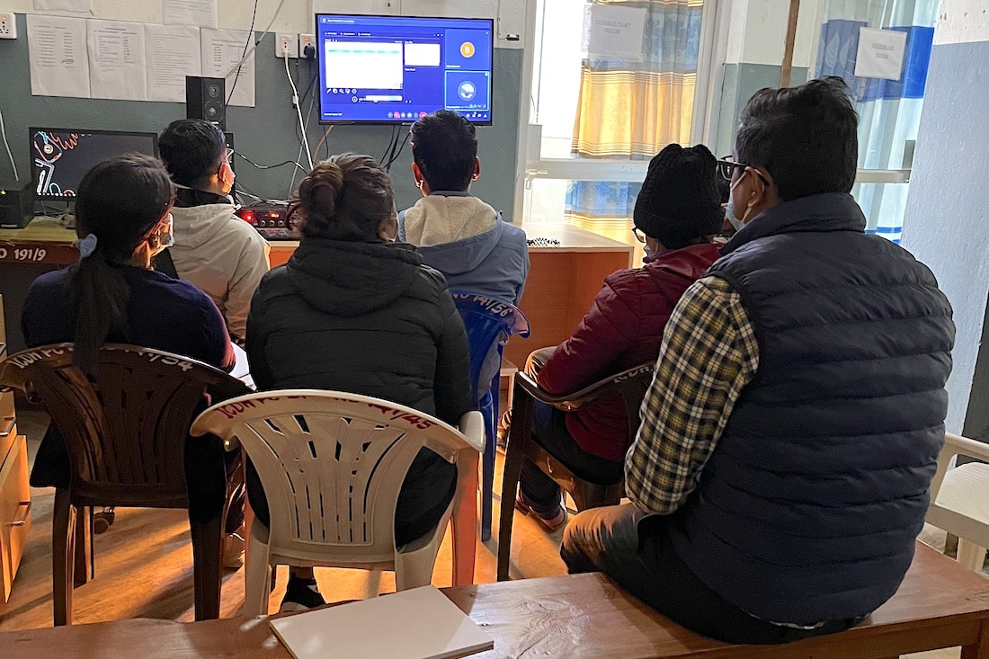 Health workers being trained in Nepal