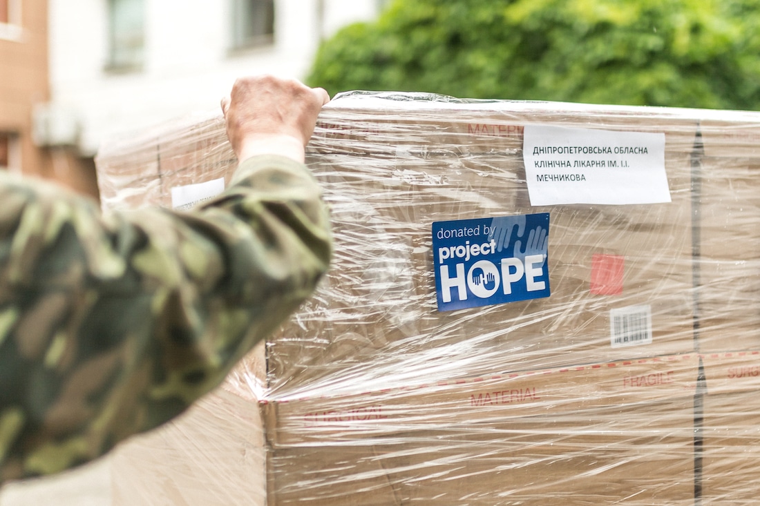 Medical supplies donated by Project HOPE arrive in Ukraine