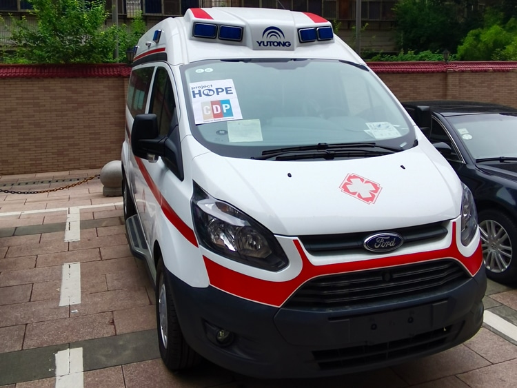 front view of an ambulance