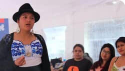 Ecuadorian woman speaking