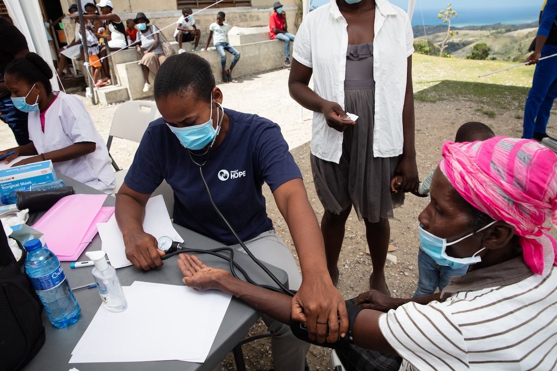 Project HOPE health worker in Haiti
