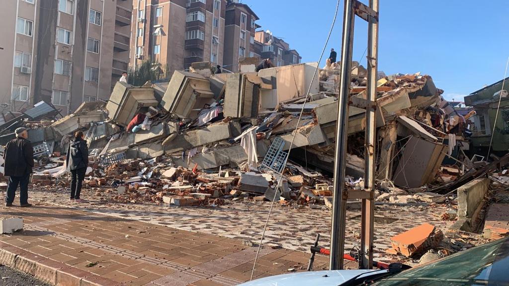 destroyed building in Turkey
