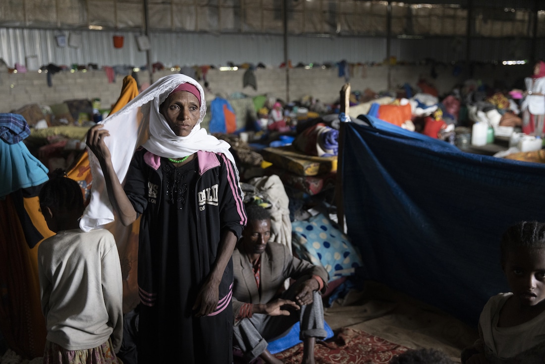 Woman in IDP camp in Ethiopia