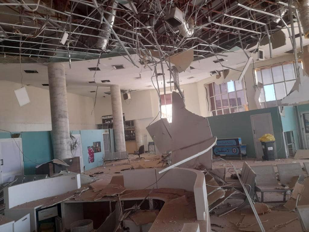 destroyed hospital in Sudan