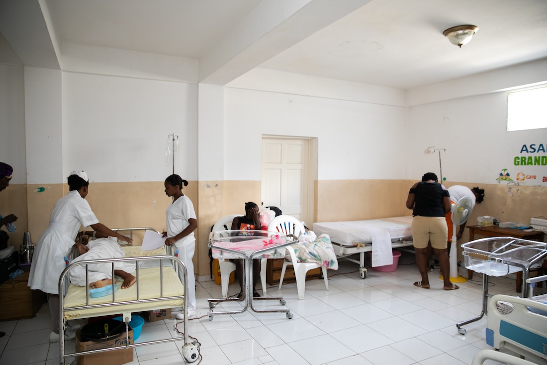 wide shot of hospital beds in Haiti