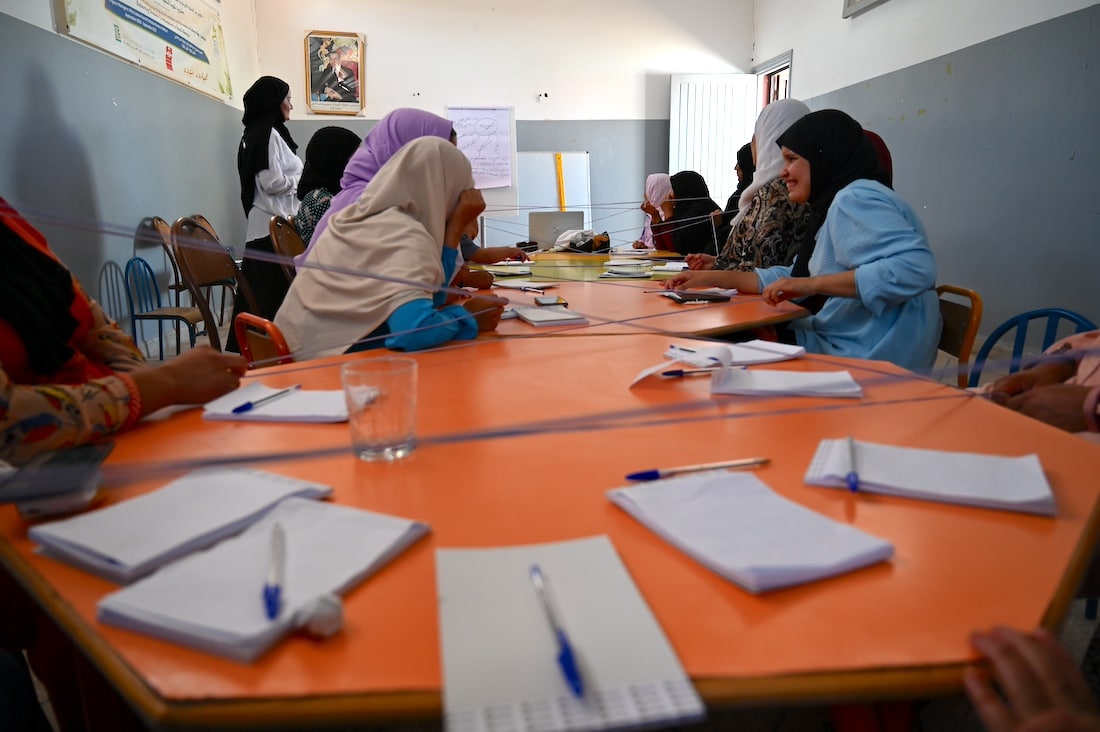 women participate in mental health workshop