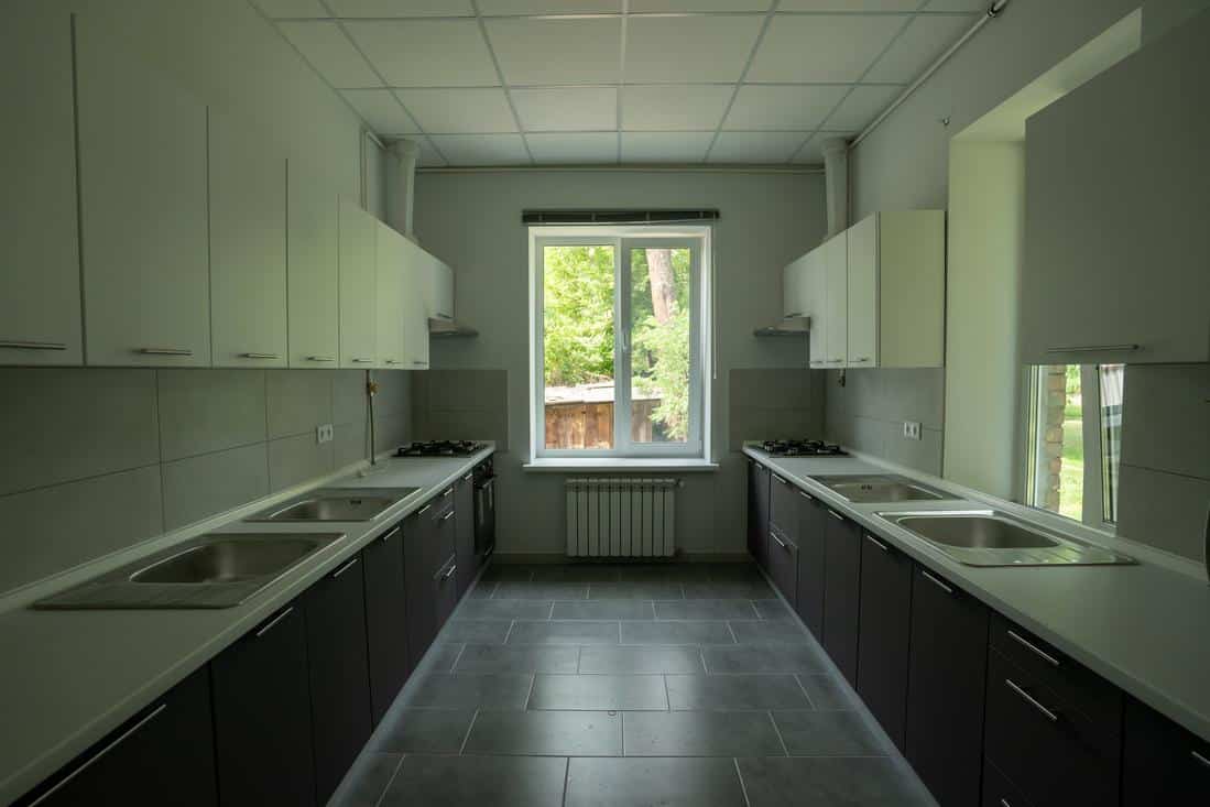 A clean and newly renovated kitchen in hospital in Ukraine