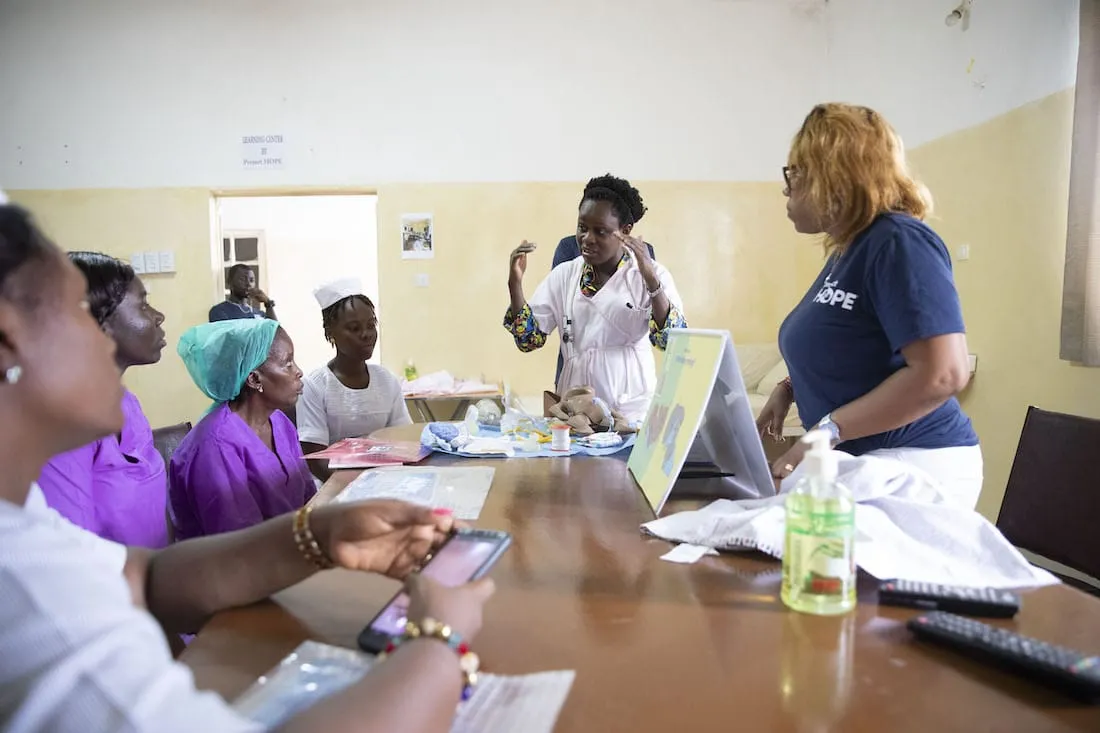 Health workers in Sierra Leone