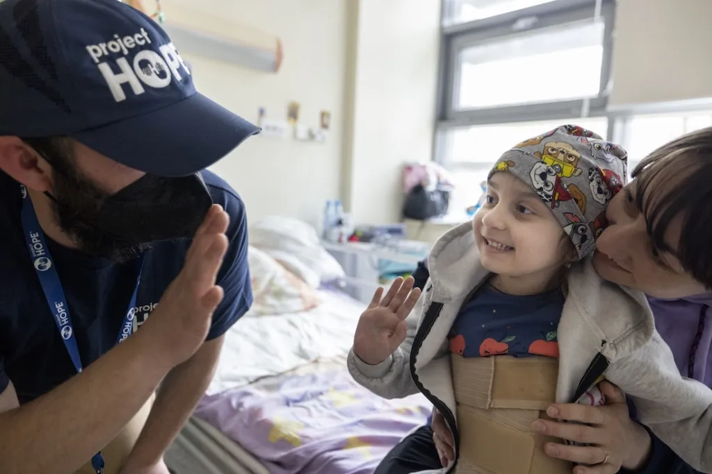 Refugee child in hospital