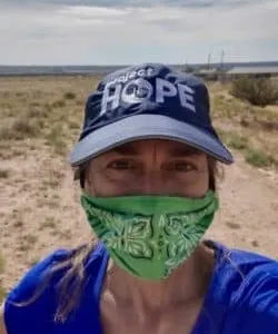 selfie of woman in facemask