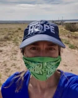 selfie of woman in facemask