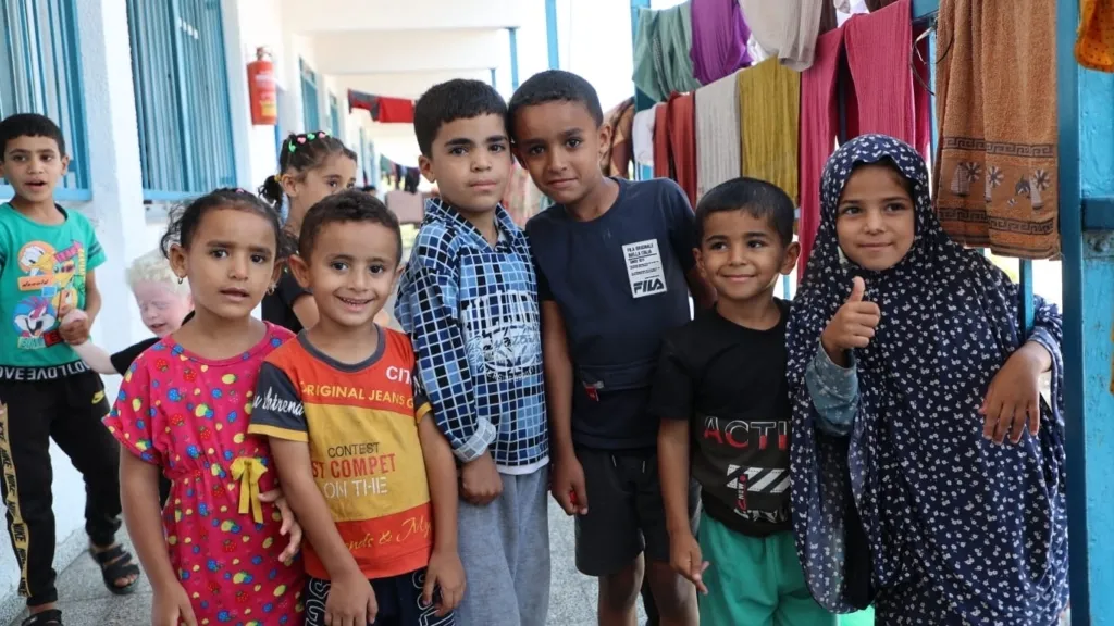 group of young children in Gaza