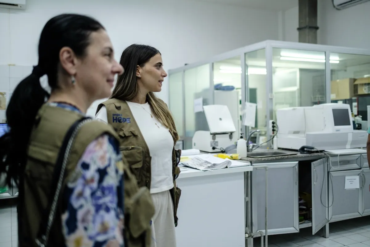 Two Project HOPE staff members visiting a new hospital in Lebanon