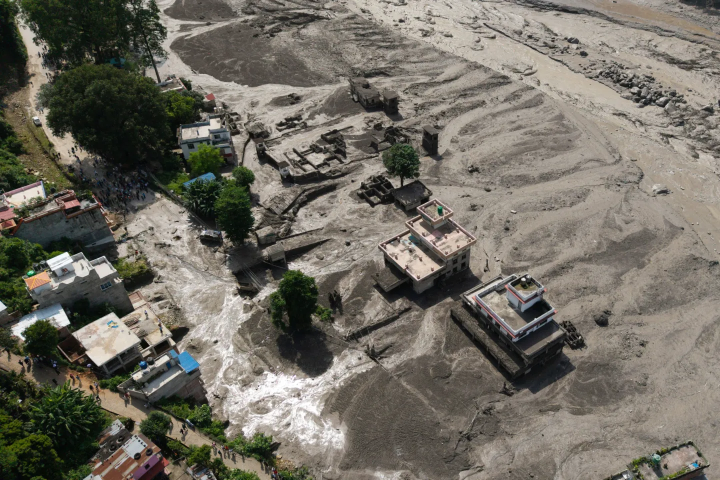 devastation in Nepal after flash floods